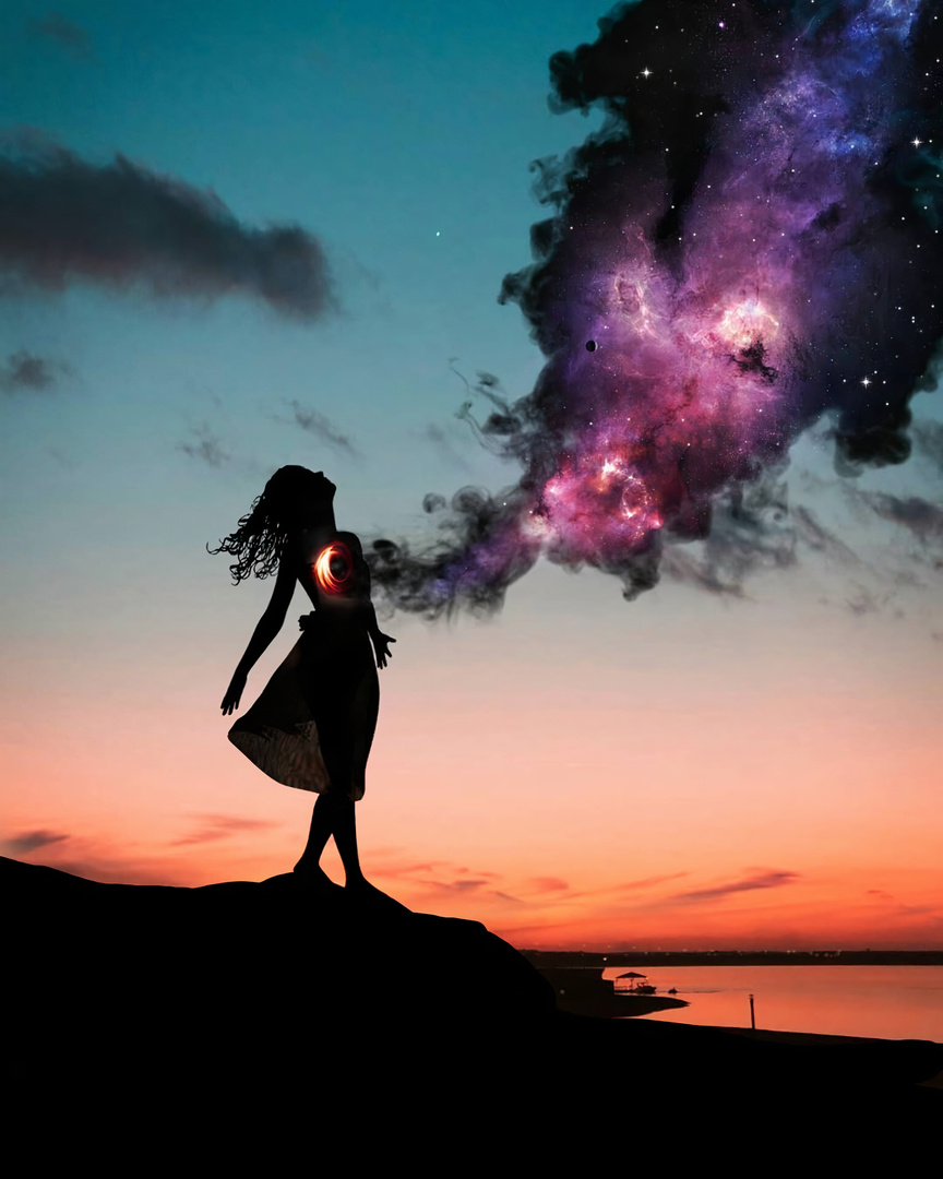 Female space stars galaxy